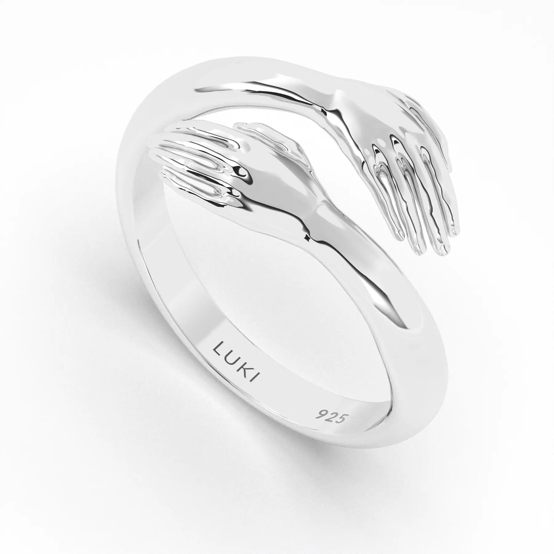 Hug Sterling Silver Ring - Luki: Fine Silver Jewellery